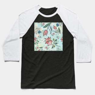 Flower Pattern Baseball T-Shirt